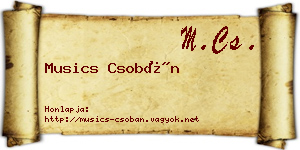 Musics Csobán névjegykártya